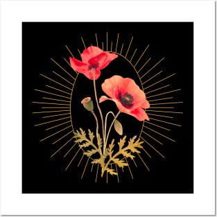 Cottagecore Vintage Poppies Botanical Posters and Art